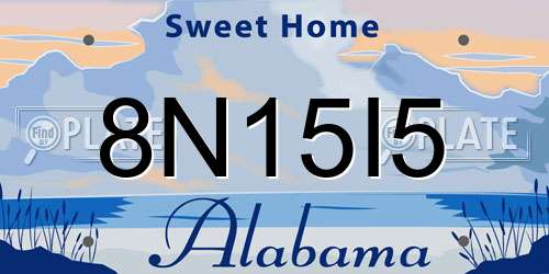 8N15I5 Alabama License Plate
