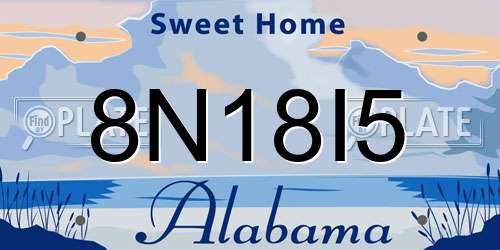 8N18I5 Alabama License Plate