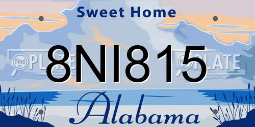 8NI815 Alabama License Plate