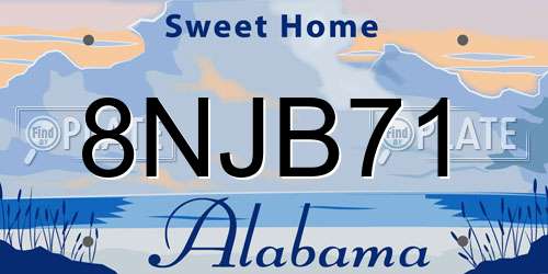 8NJB71 Alabama License Plate