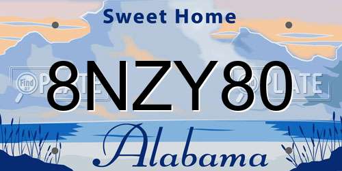 8NZY80 Alabama License Plate
