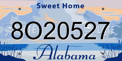 8O20527 Alabama License Plate