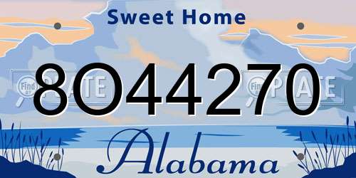 8O44270 Alabama License Plate