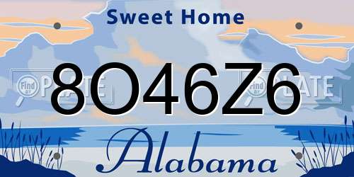 8O46Z6 Alabama License Plate