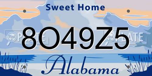 8O49Z5 Alabama License Plate