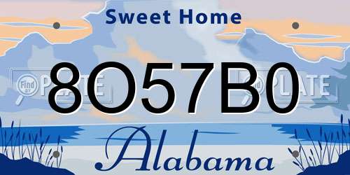 8O57B0 Alabama License Plate