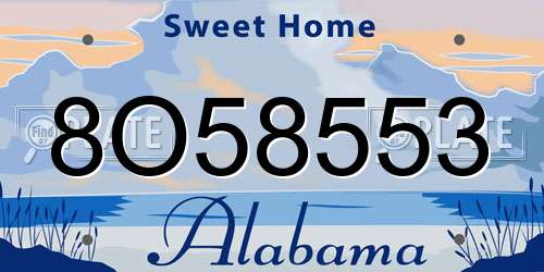 8O58553 Alabama License Plate