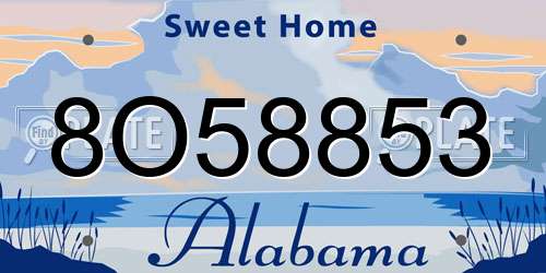 8O58853 Alabama License Plate