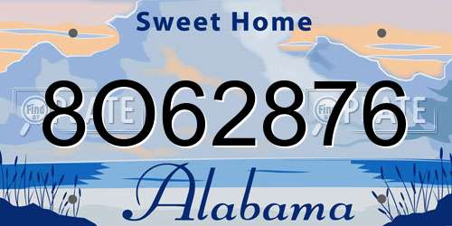 8O62876 Alabama License Plate