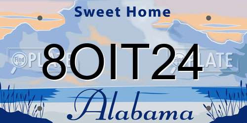 8OIT24 Alabama License Plate