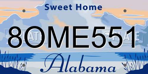 8OME551 Alabama License Plate