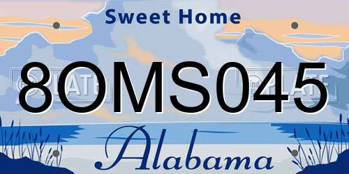8OMS045 Alabama License Plate