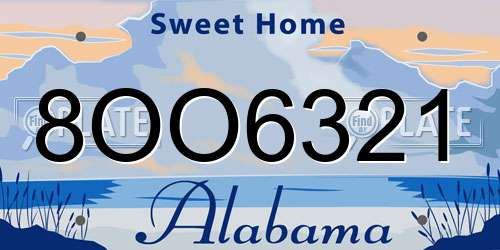 8OO6321 Alabama License Plate