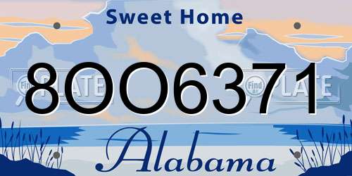 8OO6371 Alabama License Plate