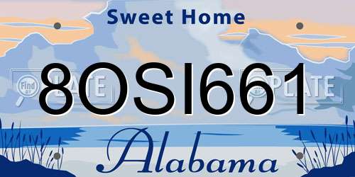 8OSI661 Alabama License Plate