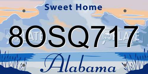 8OSQ717 Alabama License Plate