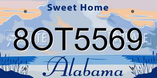 8OT5569 Alabama License Plate