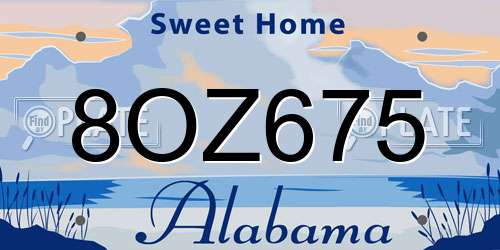 8OZ675 Alabama License Plate