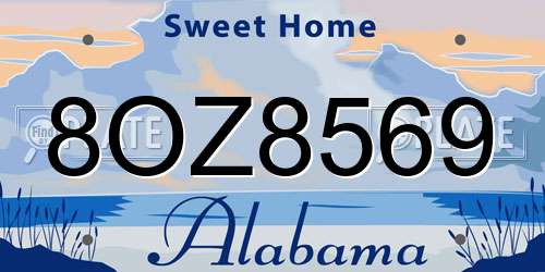 8OZ8569 Alabama License Plate