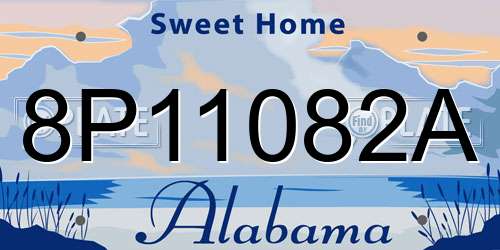 8P11082A Alabama License Plate