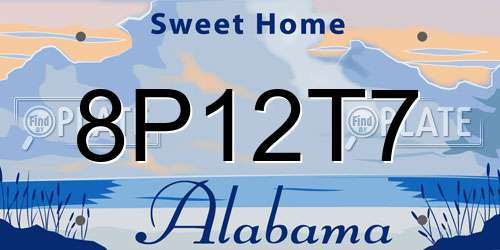 8P12T7 Alabama License Plate