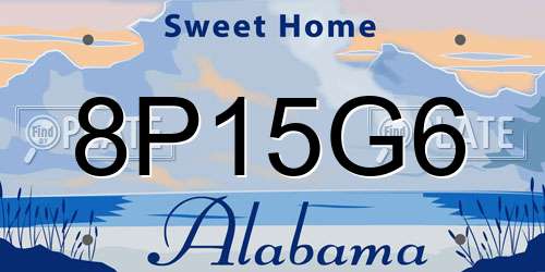 8P15G6 Alabama License Plate
