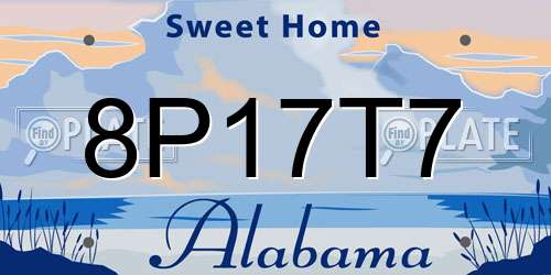 8P17T7 Alabama License Plate
