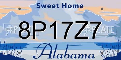 8P17Z7 Alabama License Plate