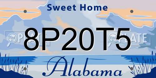 8P20T5 Alabama License Plate