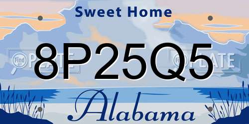 8P25Q5 Alabama License Plate