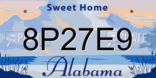 8P27E9 Alabama License Plate