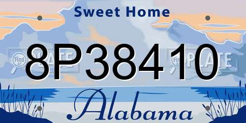 8P38410 Alabama License Plate