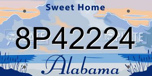 8P42224 Alabama License Plate