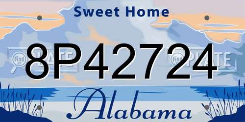 8P42724 Alabama License Plate
