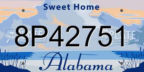 8P42751 Alabama License Plate