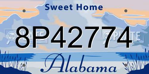 8P42774 Alabama License Plate