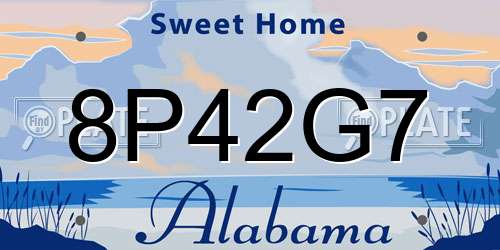 8P42G7 Alabama License Plate