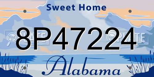 8P47224 Alabama License Plate