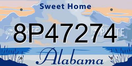 8P47274 Alabama License Plate