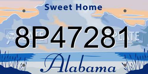 8P47281 Alabama License Plate