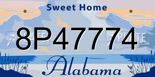 8P47774 Alabama License Plate