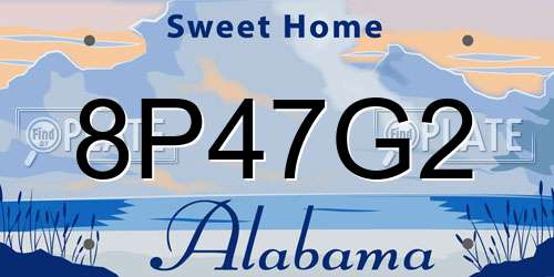 8P47G2 Alabama License Plate