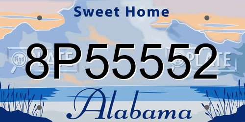 8P55552 Alabama License Plate