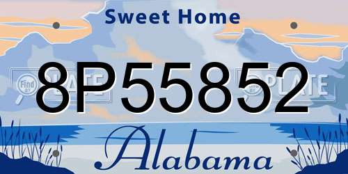 8P55852 Alabama License Plate