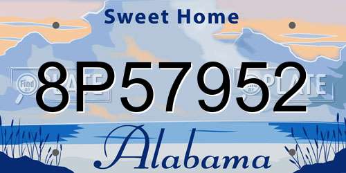 8P57952 Alabama License Plate