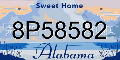 8P58582 Alabama License Plate