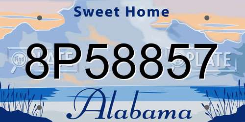 8P58857 Alabama License Plate