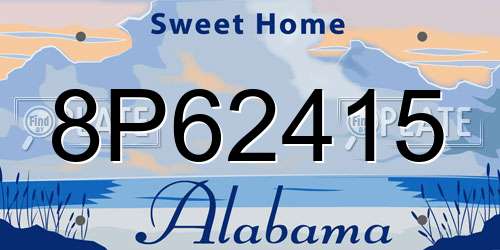 8P62415 Alabama License Plate