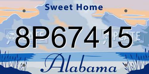 8P67415 Alabama License Plate