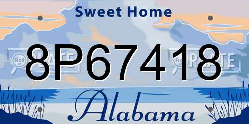 8P67418 Alabama License Plate